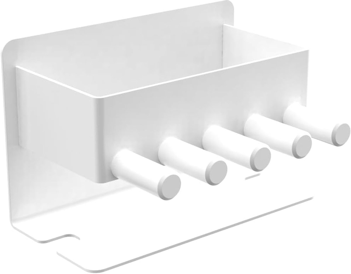 SnelShoppen - Wand Toothbrush Holder, Elektrische en Handmatige Tandenborstelhouder, Geen Boren, Met Opbergruimte voor Tandpasta, Scheerapparaat, Mond