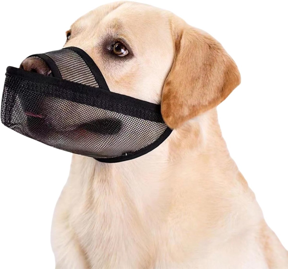Zachte Mesh Muilkorf voor Kleine, Middelgrote en Grote Honden - Voorkomt Bijten, Likken en Kauwen, Geschikt voor Ademhalen en Drinken