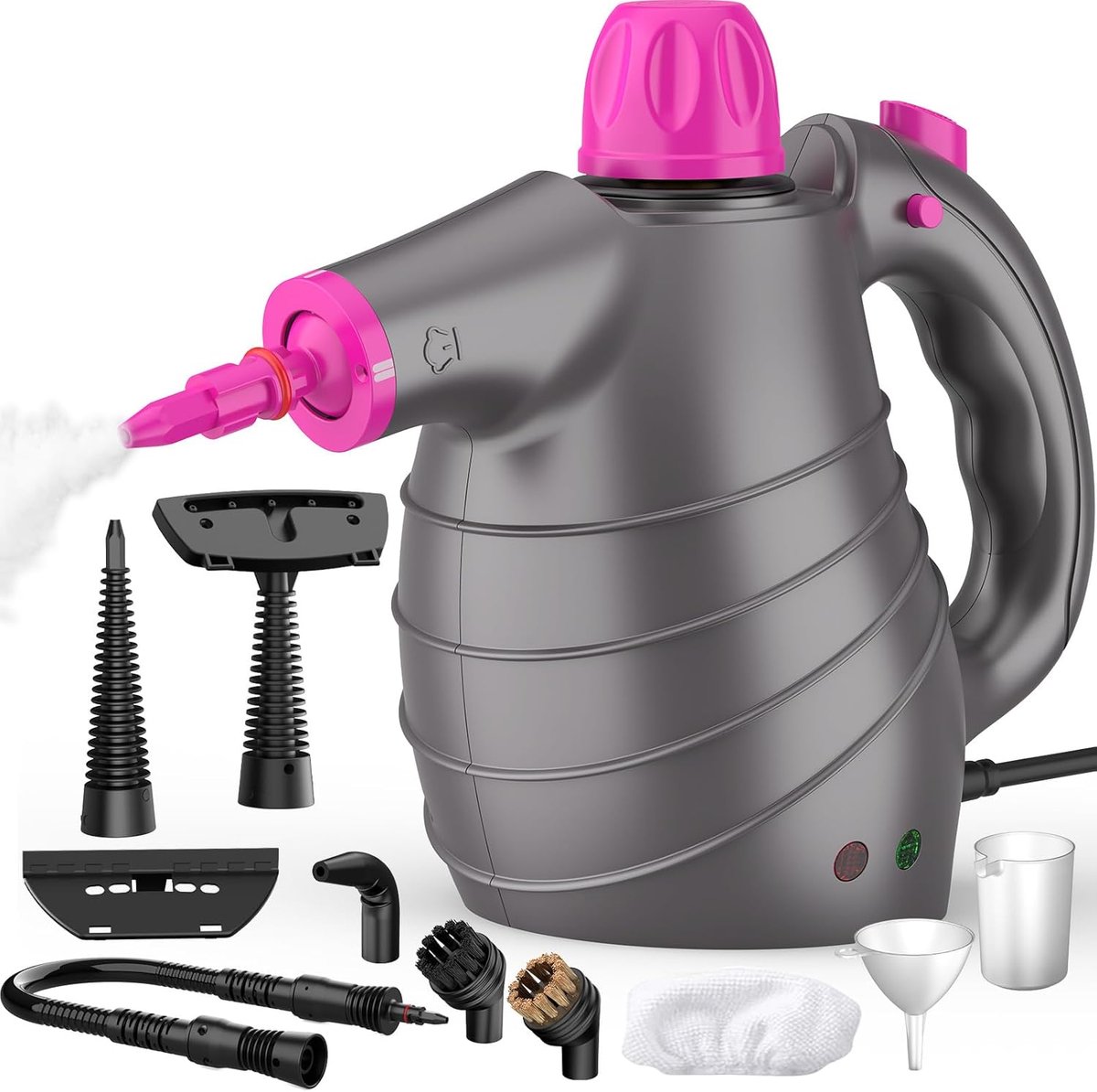 SnelShoppen - Portable Stoomreiniger, Handstoomreiniger 1050W, 10 Accessoires, 105°C, 3.5 bar, Hoge Druk, Chemisch Vrij, Ontsmetting voor Keuken, Auto