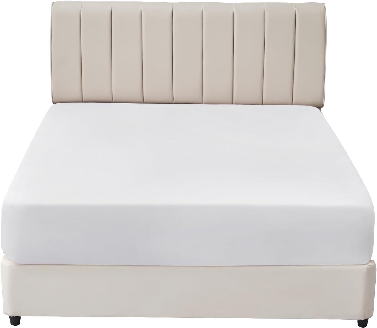SnelShoppen - Aisbo Drap House Witte Hoeslaken 160x200x40 cm - Fitted Sheet van Katoen - Perfect voor Bedden, Logeerkamers, en Dagelijks Gebruik