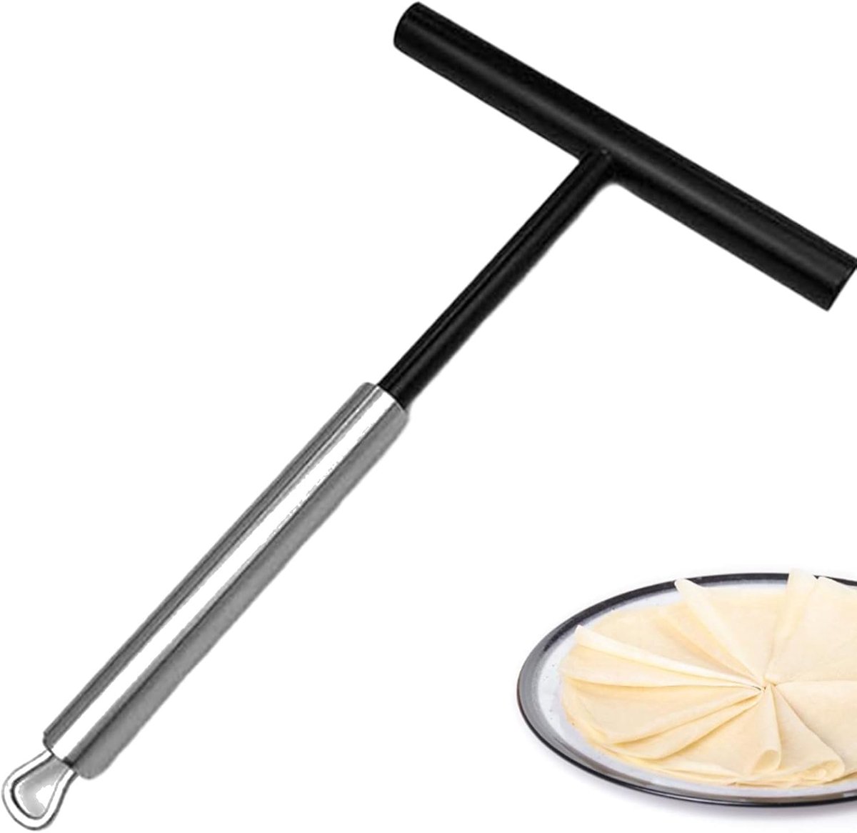SnelShoppen - Pancake Divider 19.5 cm - Hoge Kwaliteit RVS Pannenkoekenmaker Accessoire - Deegverdeler voor Crepes, Pannenkoeken en Wafels - Keuken Ge