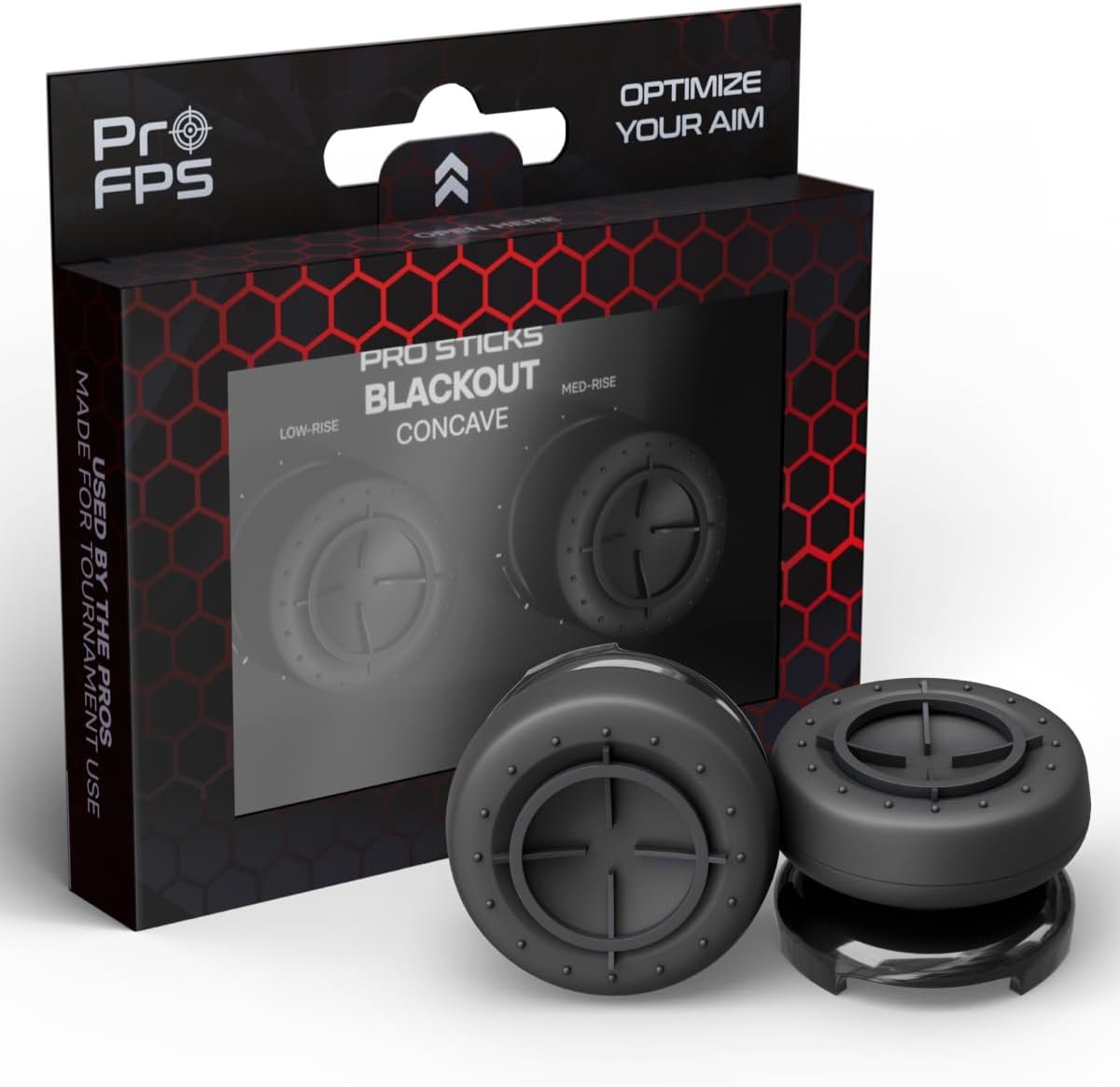 SnelShoppen - Compatibele Vervangende Thumbsticks voor PS5 & PS4 - Blackout Edition - 2 Stuks: 1x Concave Low-Rise + 1x Concave Medium-Rise voor Beter