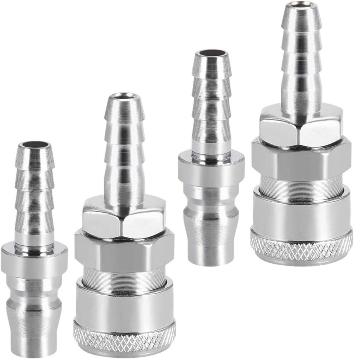 SnelShoppen - Set van 2 paar snelle luchtcompressor koppelingen SH20 PH20 voor lucht slang 9 mm, hoogwaardig ijzer, corrosiebestendig, ideaal voor pne