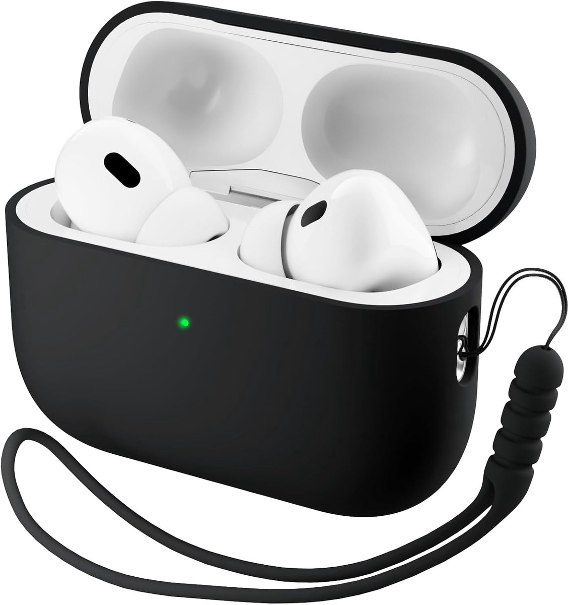 SnelShoppen - AirPods Pro 3 Hoesje Silicone met Lanyard - Schokbestendig, Krasbestendig, Duurzaam PC en Zachte Liquid Silicone, Perfecte Pasvorm, Idea