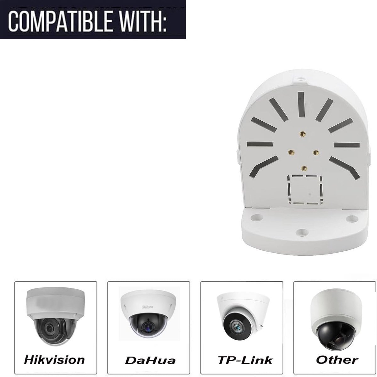 SnelShoppen - 2 Pack Universele Dome Beveiligingscamera Wandbeugel - Junction Box voor CCTV IP Beveiligingscamera - ABS Kunststof Binnen/Buiten Montag