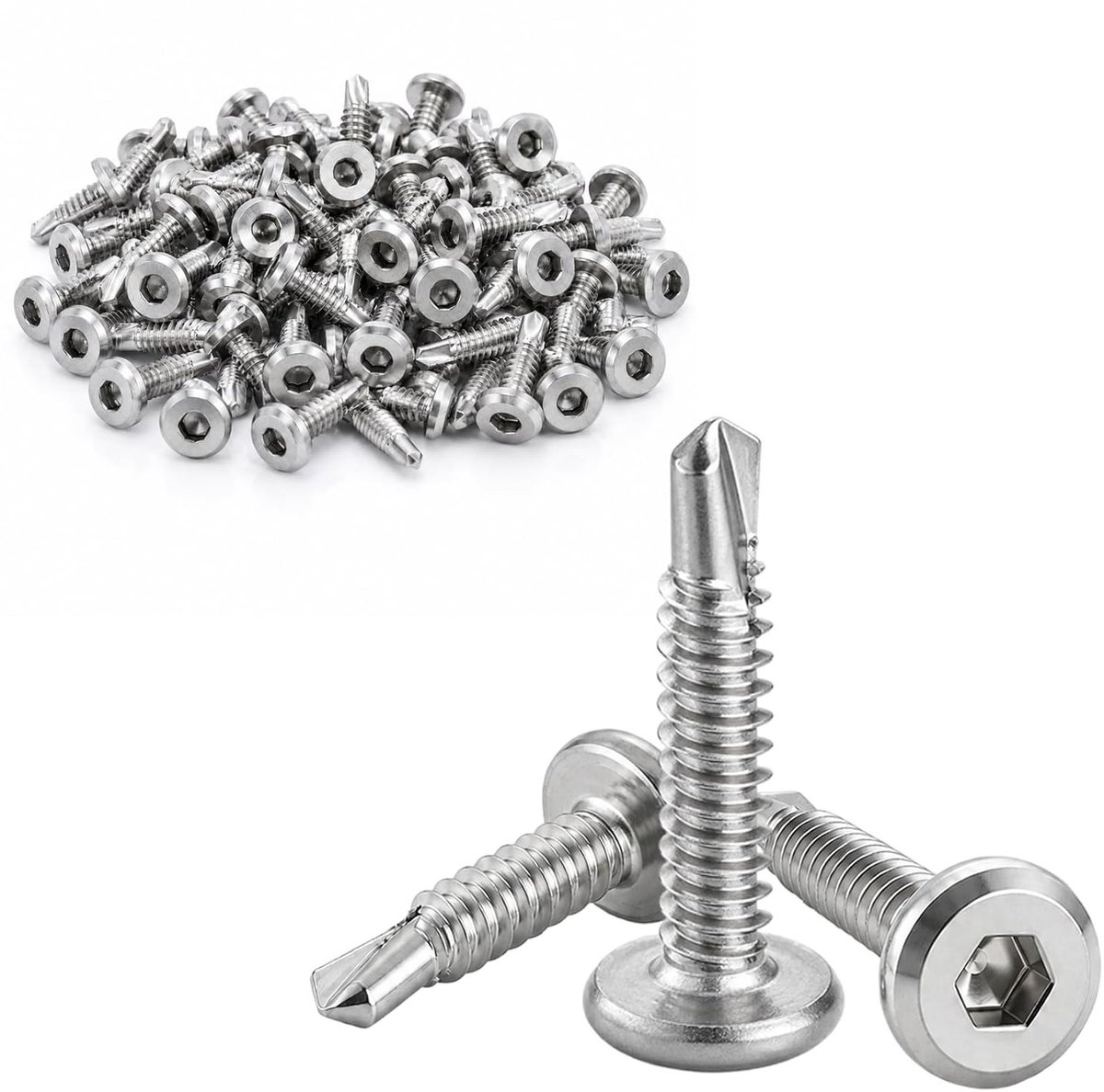 Inbusschroeven met platte kop - 100 stuks, 5,5 x 25 mm, voor houtbewerking en constructie