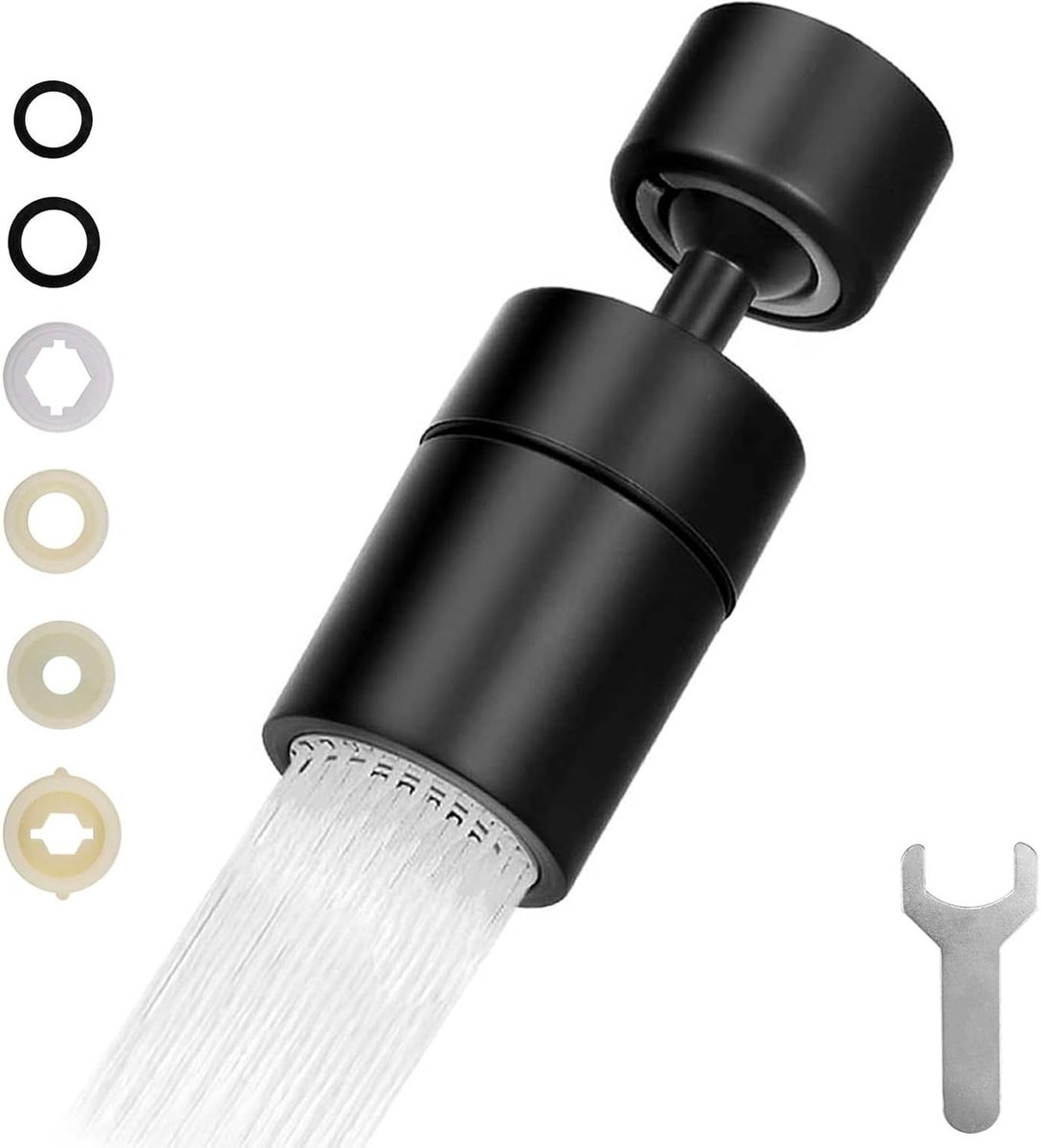 SnelShoppen - Flexibele Kraanverlenging met 4 Netten, 720° Draaiende Spray, Spatbescherming voor Keuken, Badkamer, Balkon