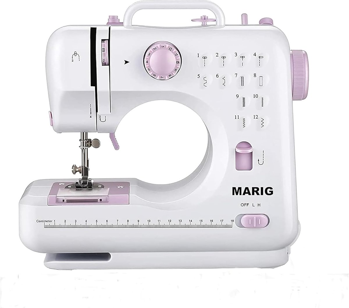 SnelShoppen - Mini Naai Machine voor Beginners - Draagbare Elektrische Naaimachine met 12 Stiksteken, 2 Dubbele Draden, Compact en Ideaal voor Kleding