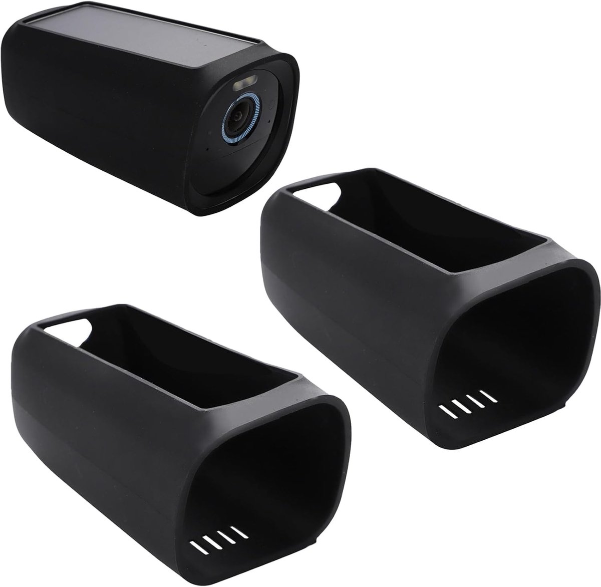SnelShoppen - Waterproof Silicone Camera Protection voor Eufy Security Camera's - UV Bescherming, Weerbestendig, Duurzaam Zacht Silicone - Zwart