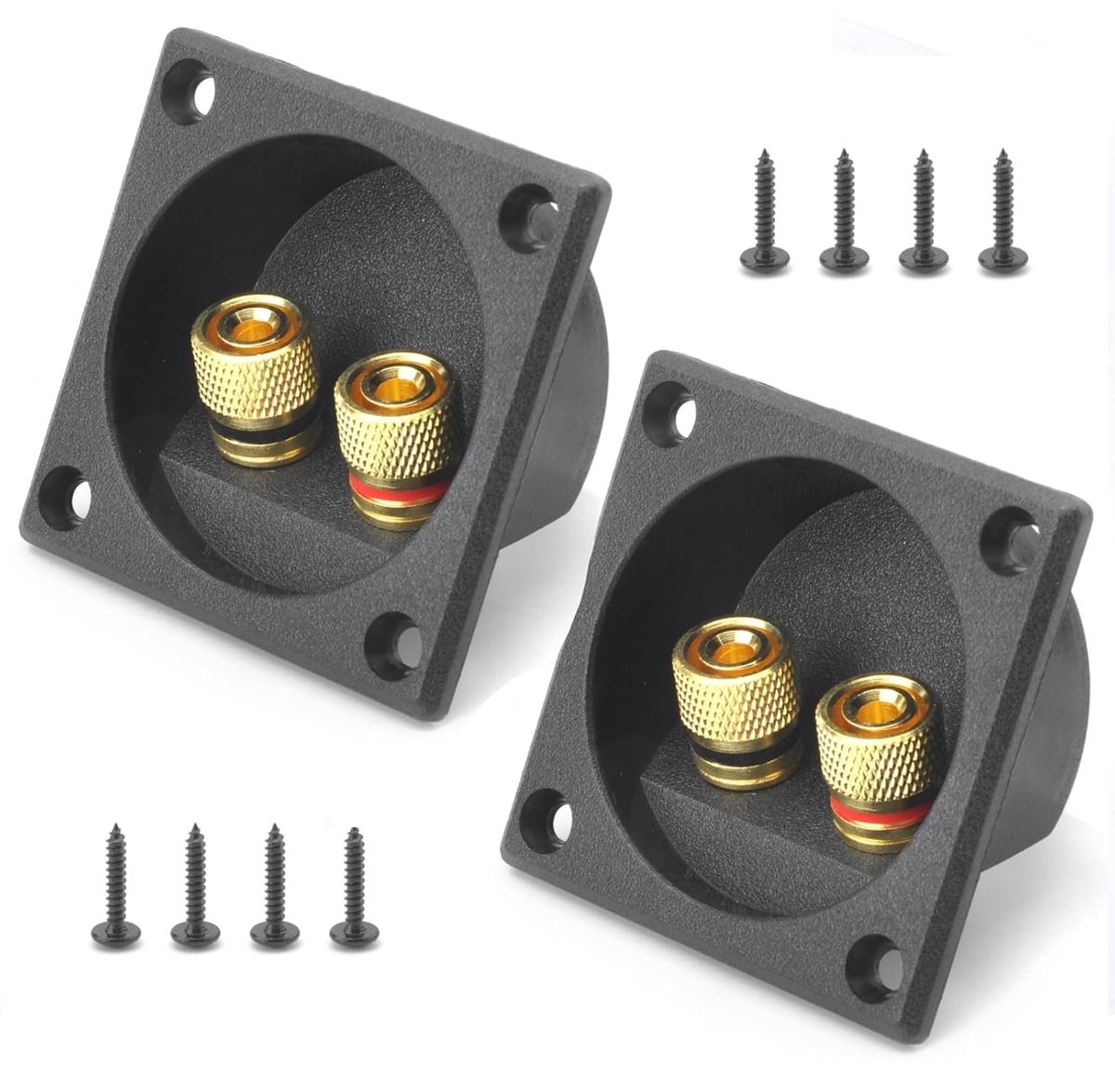 SnelShoppen - 2 Pcs Speaker Clamp - 2 Weg Stereo Springklem - Vierkante Jack - Akoestische Schaal Onderdelen - Subwoofer Aansluiting Plug - Ideaal voo