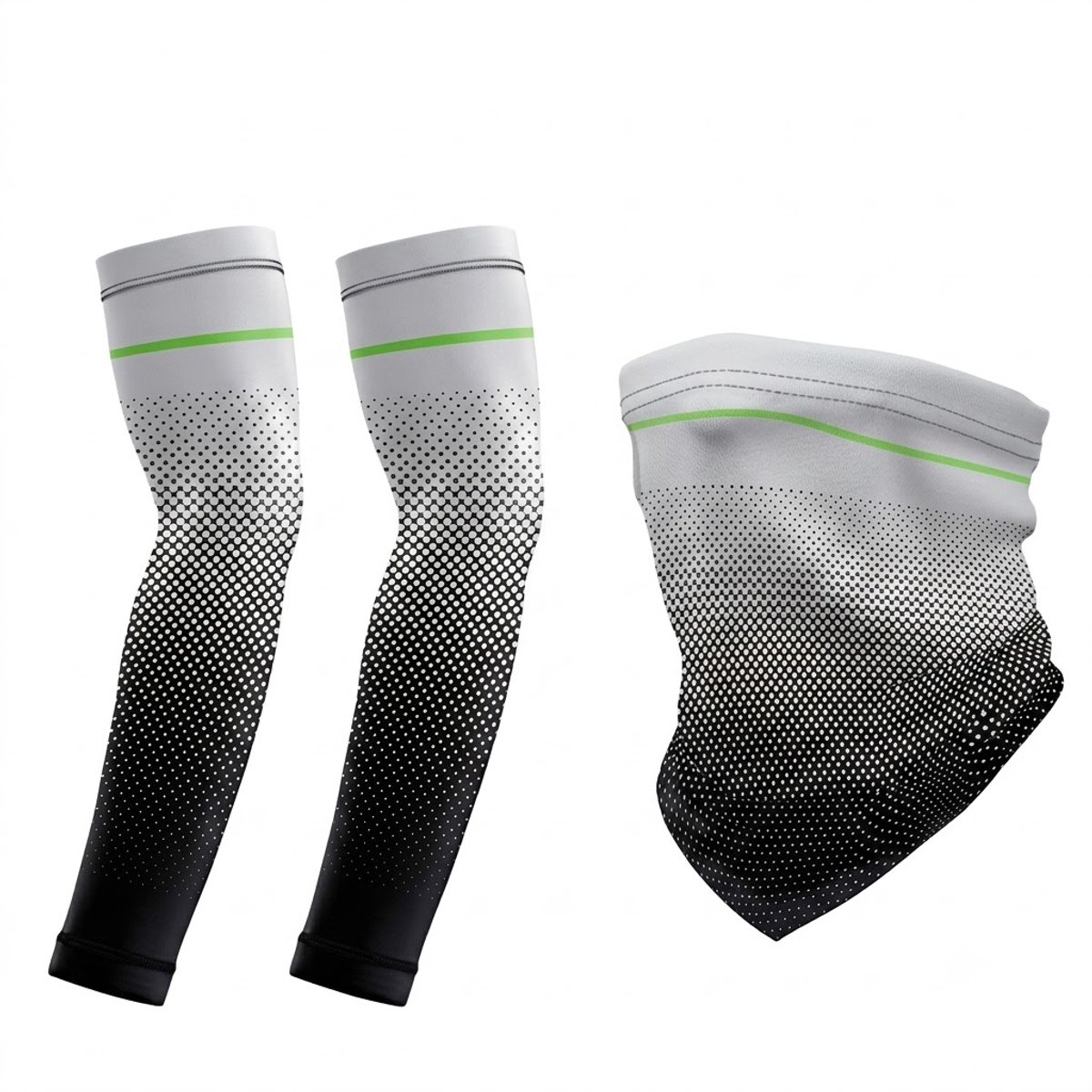 Grijs zwart armstukken armmouwen voor dames en heren met gezichtsmasker zonbescherming verkoelende armcovers sport mouwen voor fietsen vissen hardlopen wandelen en buitenactiviteiten 3 delige set