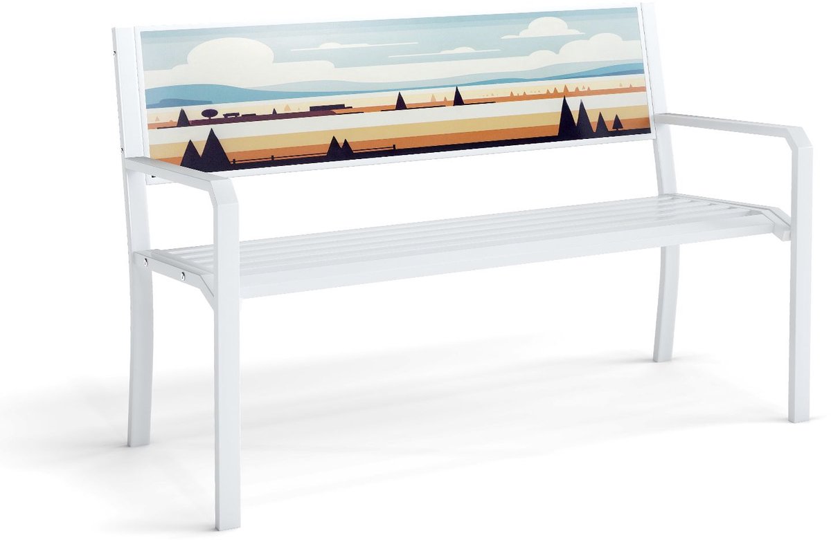 SureDeal® - Tuinmeubel - Metalen Tuinbank Weerbestendige - Personen Parkbank Belastbaar -
