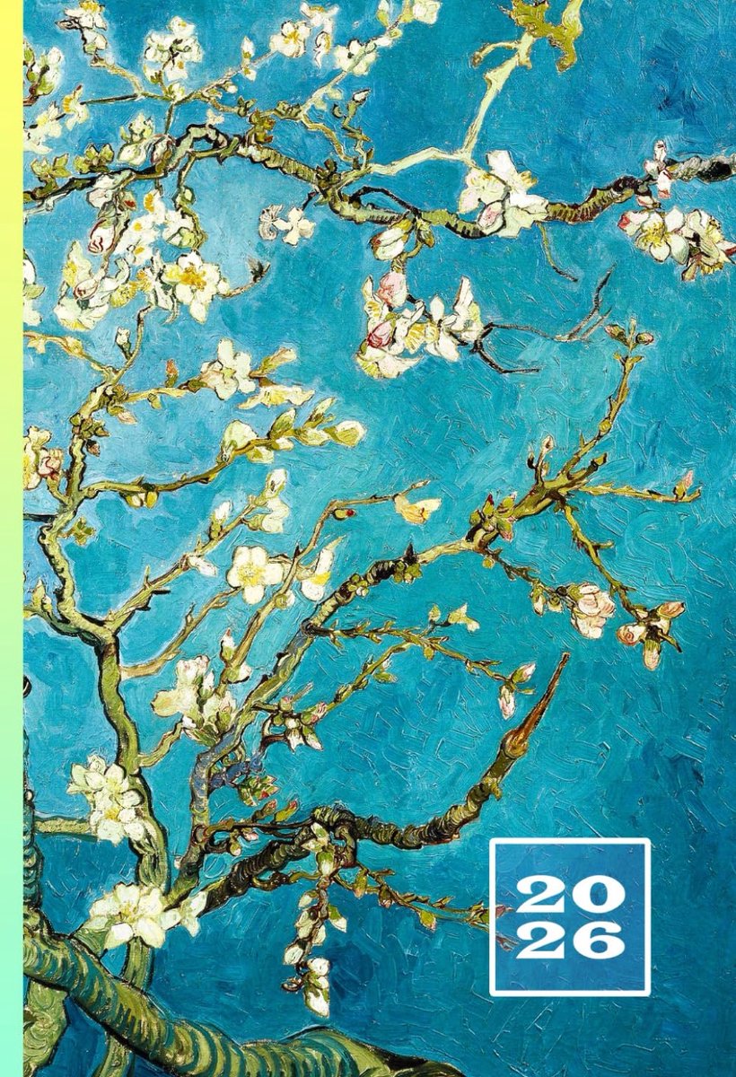 SnelShoppen - 2026 A6 Taschenkalender | 1 Week op 2 Pagina's | Mini Boekkalender | Jaarplanner | Wekelijkse Planner | Van Gogh Mandelblüte Design
