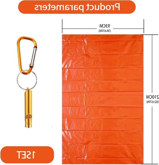 Ultralichte Nooddeken en Slaapzak voor Overleving - Ideaal voor Kamperen en Hiking, Unisex en Compact — afbeelding 5