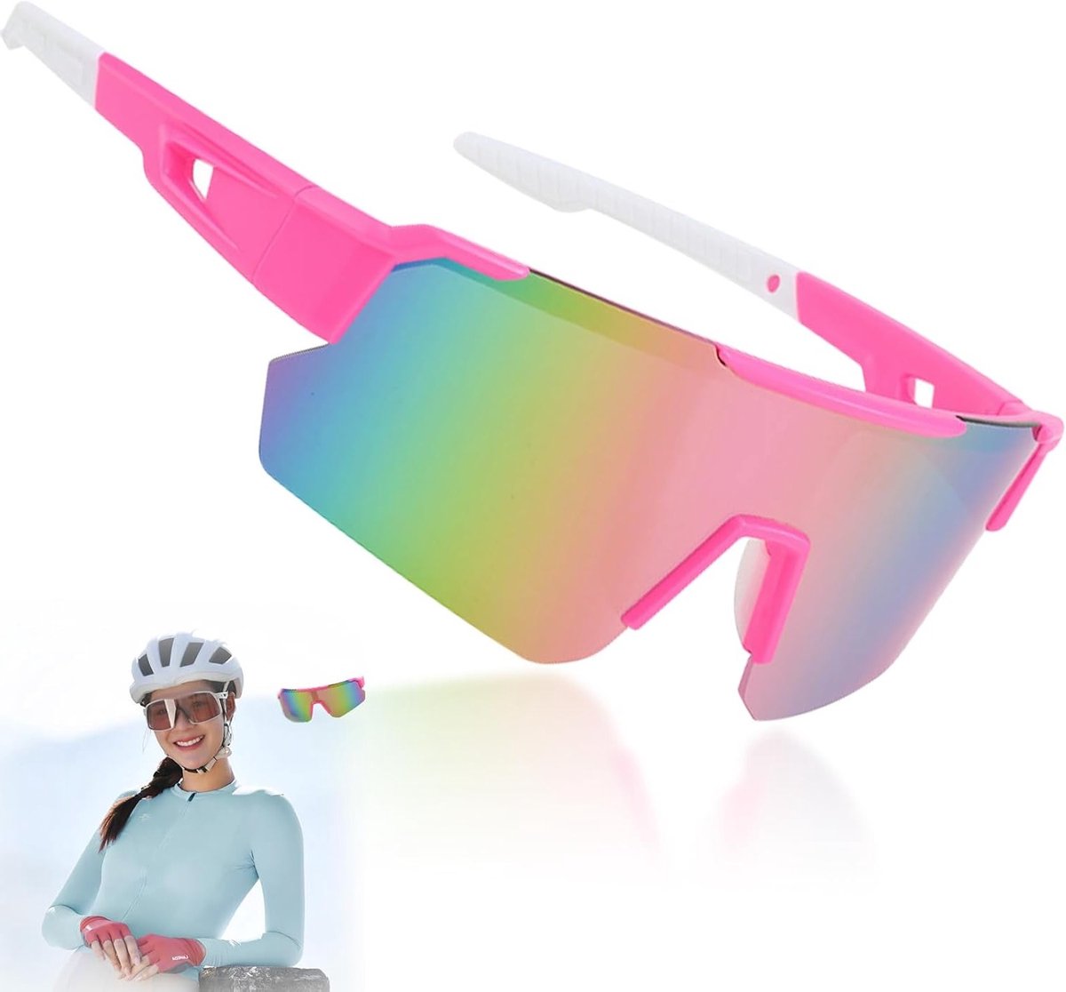 Sportieve Polaroid Zonnebril voor Mannen en Vrouwen met UV400 Bescherming voor Fietsen, Skiën en Wandelen