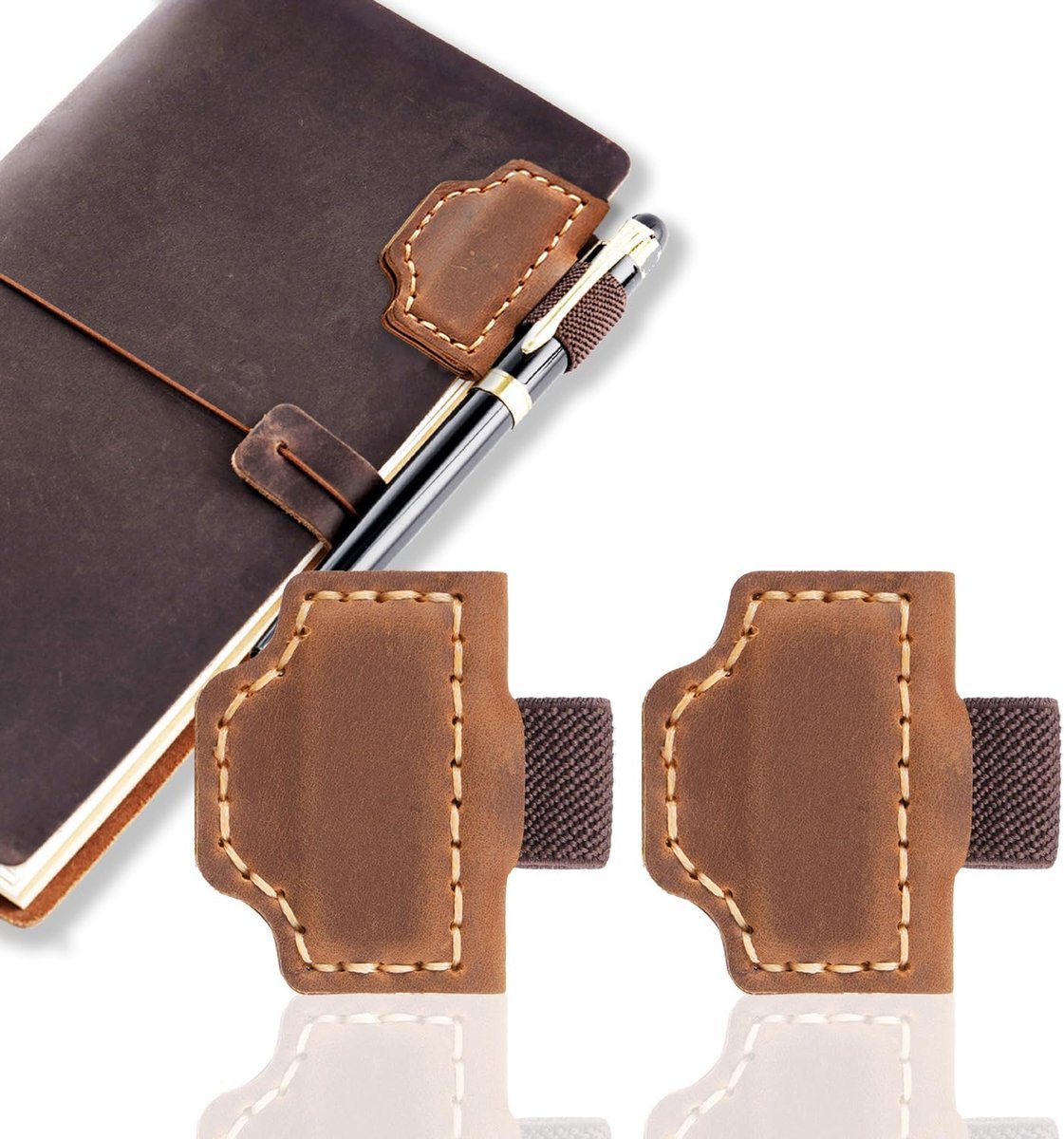 Thijox - Set van 2 luxe lederen handgemaakte bladwijzers, gepersonaliseerde vintage boekenleggers, magnetisch, ideaal cadeau voor boekenliefhebbers, m