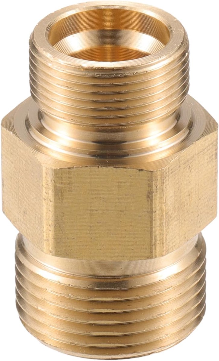 SnelShoppen - Pressure Washer Connector M18X1 naar M22X1.5 Male Adapter - Universele Koppeling voor Hogedrukreiniger - Messing Schroef Slangverbinder
