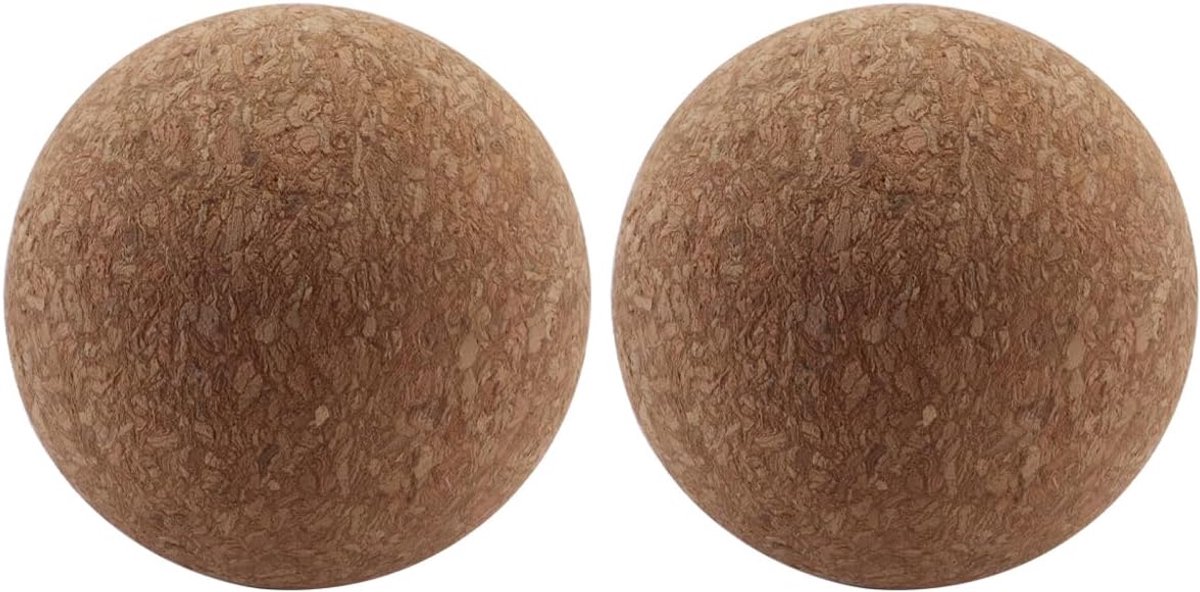 SnelShoppen - Set van 2 massieve kurken massageballen 7 cm voor diepe weefselmassage, spierontspanning en verlichting van spierpijn - ideaal voor reva