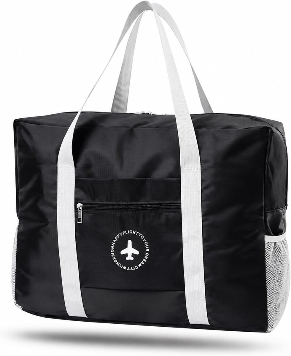 Thijox - Handbagagetas 45x35x20 cm, Opvouwbare Reistas voor Ryanair, Waterdichte Reistas, 31L voor Vliegtuig, Camping, Fitnessstudio, Lange Reizen, Zw