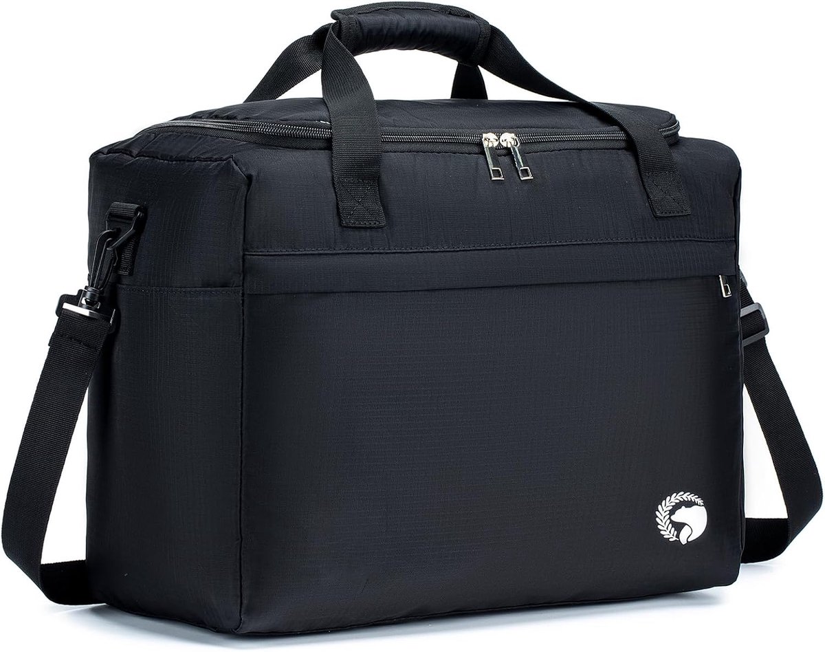 Thijox - Opvouwbare Handbagagetas 40x30x20 cm - Zwarte Carry-On Koffer Tas voor Vliegtuig - Ideaal voor Weekendje Weg, Vakantie, en Dagtrip - Inclusie
