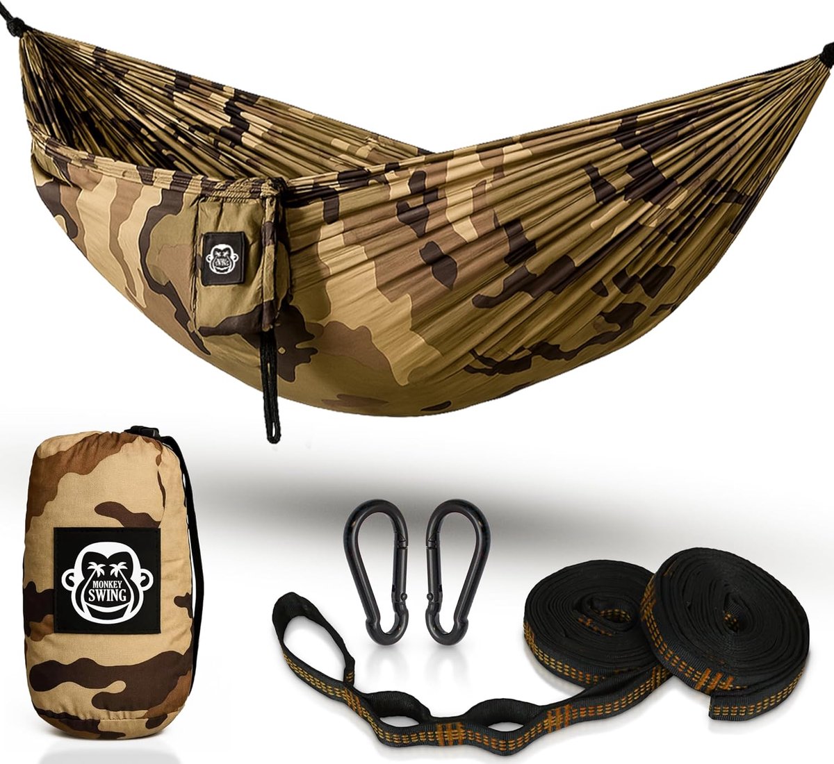 SnelShoppen - Hammock met Hangset 275 x 140 cm, Reis Hammock, Outdoor Camping Hangmat, Zware Duurzame Steunbanden, Tuin, Strand, Trekking, Perfect voo
