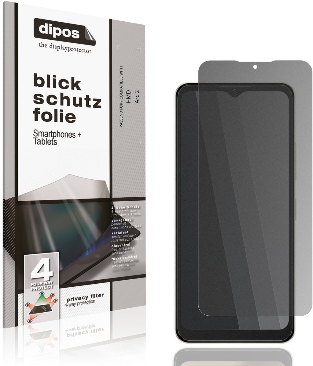 dipos – Matte Privacy Screenprotector geschikt voor HMD Arc 2 | Anti-Spy Beschermfolie