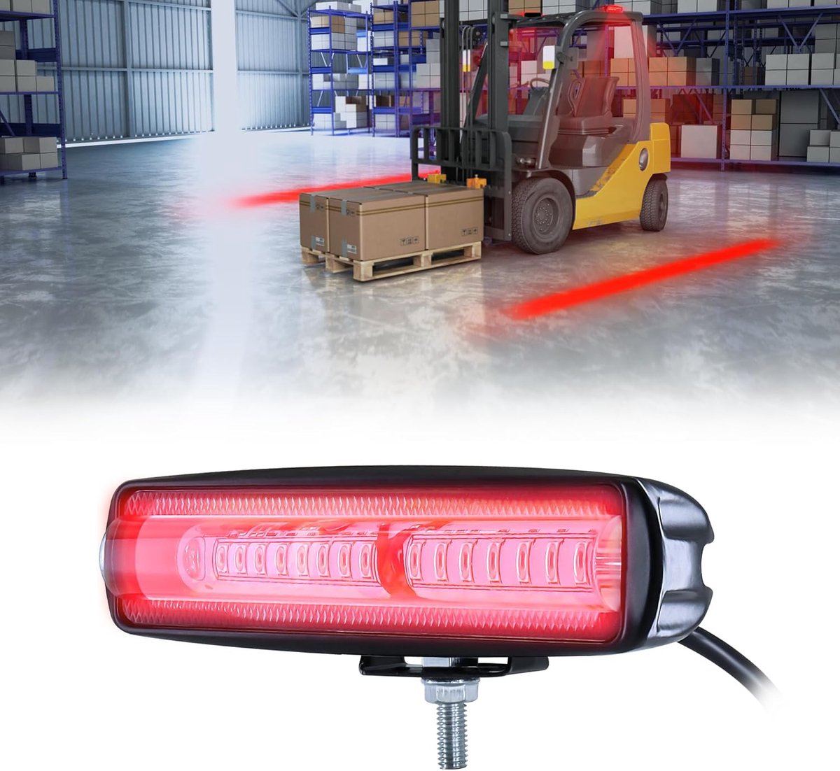 SnelShoppen - 30W LED Forklift Light Veiligheidslamp Werkspotlicht DC 12-80V Rood - Waterdicht Aluminium