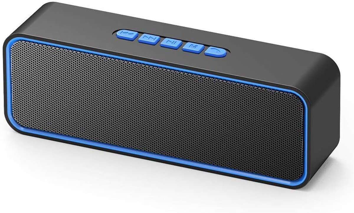 SnelShoppen - Draagbare Bluetooth Speaker V5.0 - Cilindrische Soundbar Subwoofer met FM Radio - Ondersteunt TF Kaart en Perfect voor Buiten, Camping,