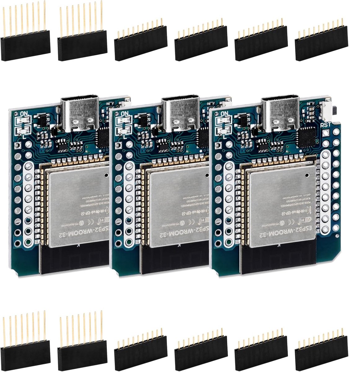 SnelShoppen - 3pcs Mini USB C ESP32 NodeMCU WiFi Bluetooth Module Development Board CH9102F Chip, Compatibel met Arduino IDE, Perfect voor IoT Project