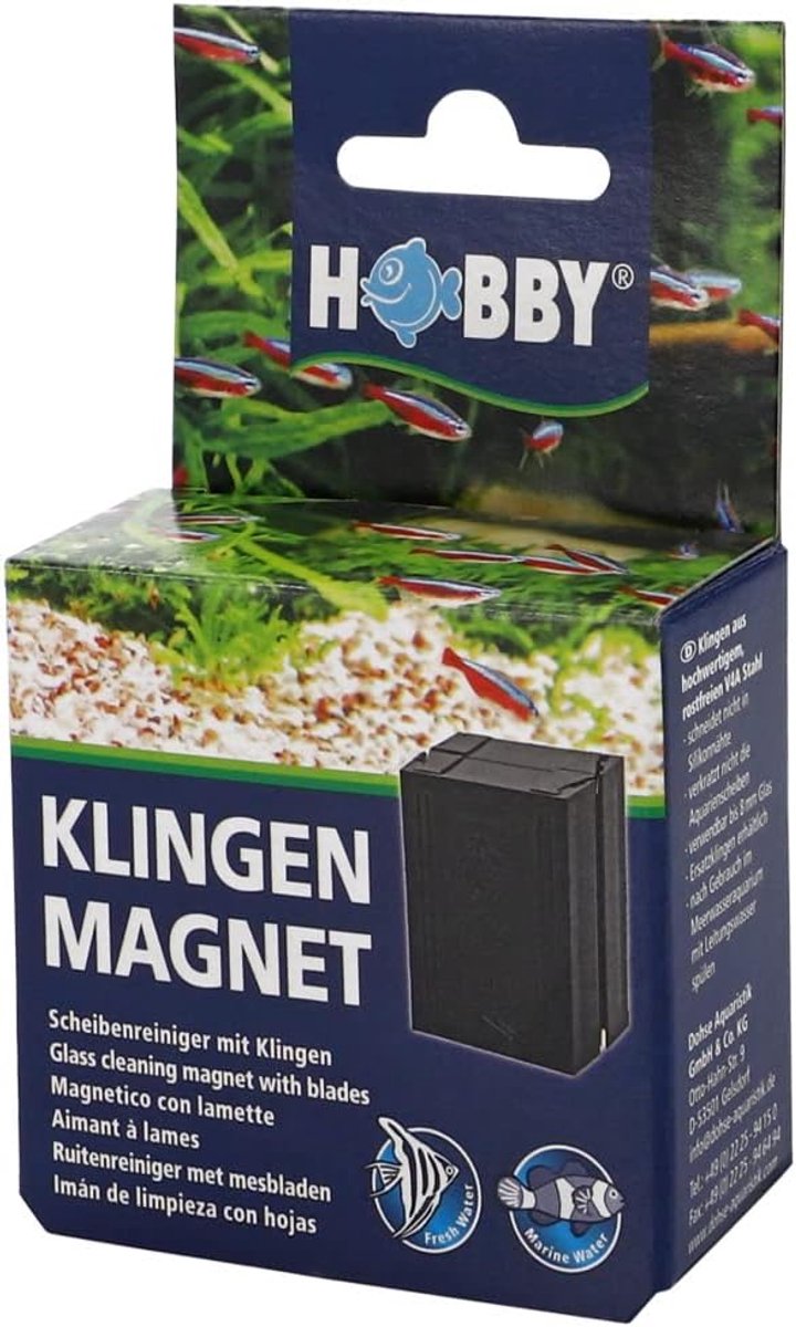 SnelShoppen - Hobby Blade Magnet Raamreiniger voor Aquaria tot 8 mm Glashoogte, RVS Algenverwijderaar, Schoonmaakaccessoire voor Onderwaterwereld