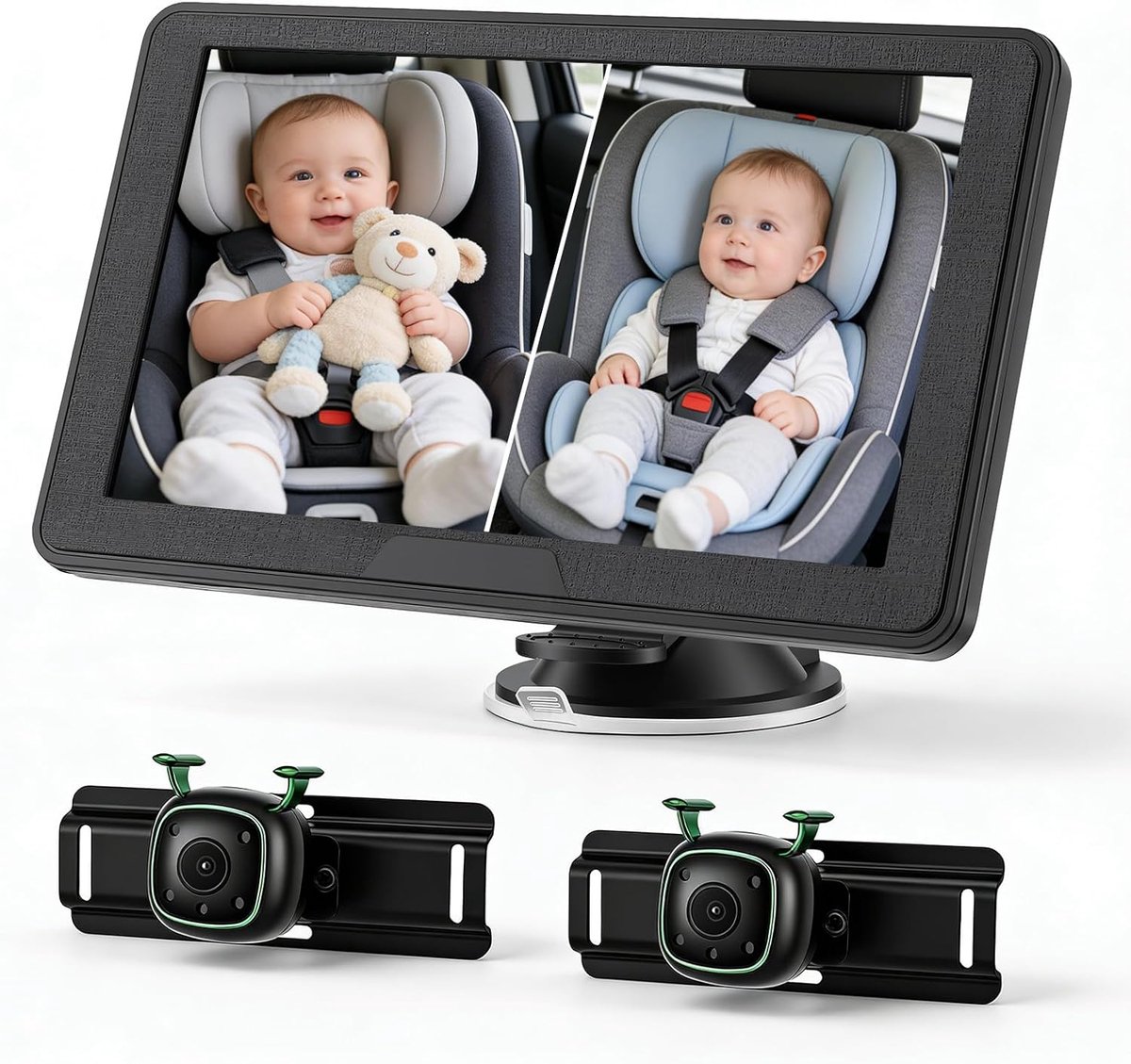 SnelShoppen - AHD Achterbank voor baby's - 7 inch Babycamera met 480 x 1280 LCD, 6-laags HD-glaslens, Infrarood Nachtzicht, Verstelbare Hoek voor Veil