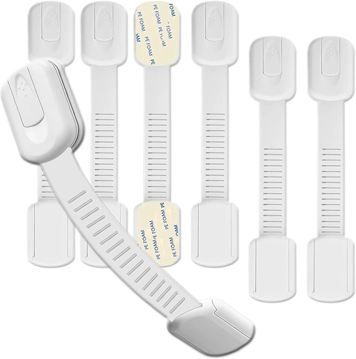 SnelShoppen - Pack van 6 Baby Kind Veiligheid Lade Lock zonder Boren of Gereedschap voor Meubels, Koelkasten, Keuken, Kasten, Deuren, Kinderen