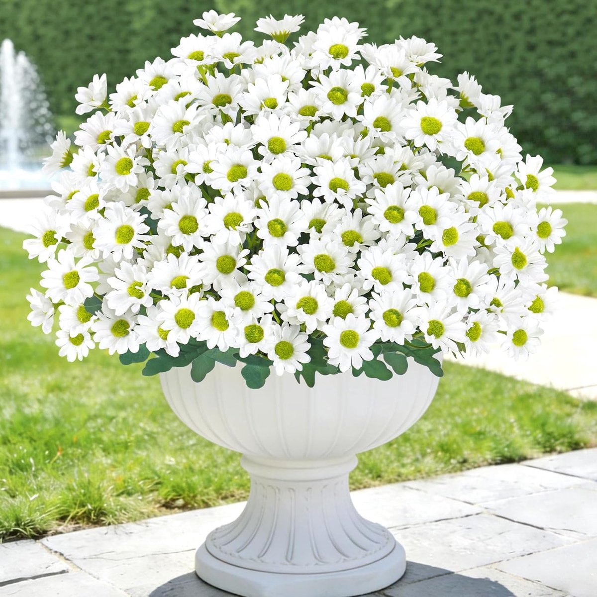 SnelShoppen - 6 Stuks Kunstbloemen Margrieten, UV-bestendige Nepp bloemen voor Buiten, Silk Bloemboeketten voor Vaas, Tuin, Bruiloft, Feestdecoratie,