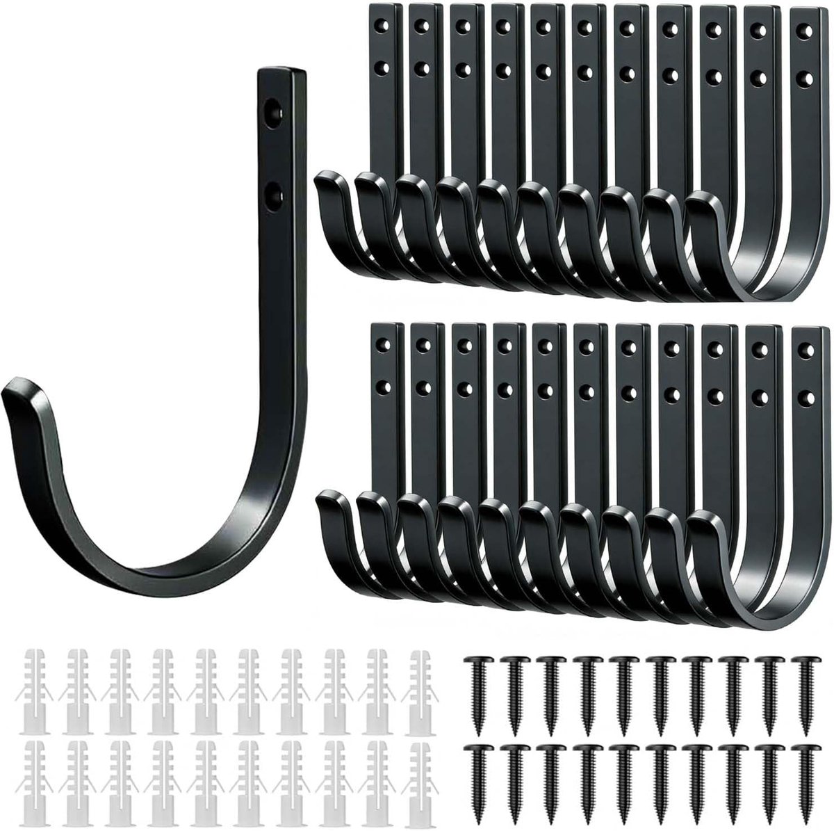 SnelShoppen - 20-delige Haakset voor Kleding, Handdoeken, Sleutels en Tandenborstels; Wandhaken voor Badkamer, Toilet, Wandpanelen - Aluminium, 10kg D