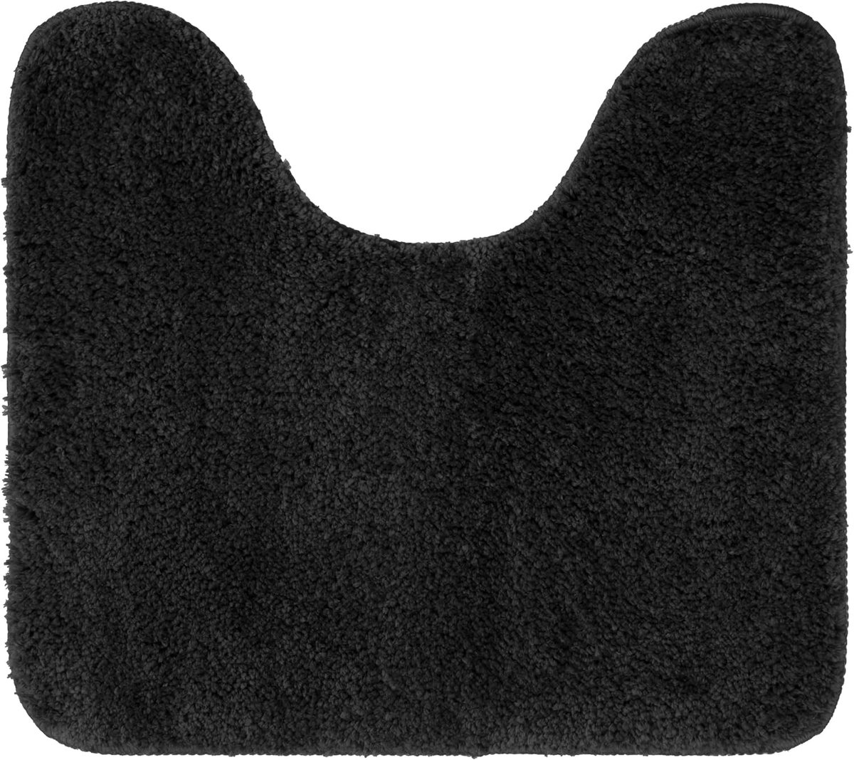 SnelShoppen - Toiletmat 45x50 cm met U-vorm Snijwerk Soft Microfiber Antislip Badmat voor Toilet Zwart - Hygienisch en Ondersteunend