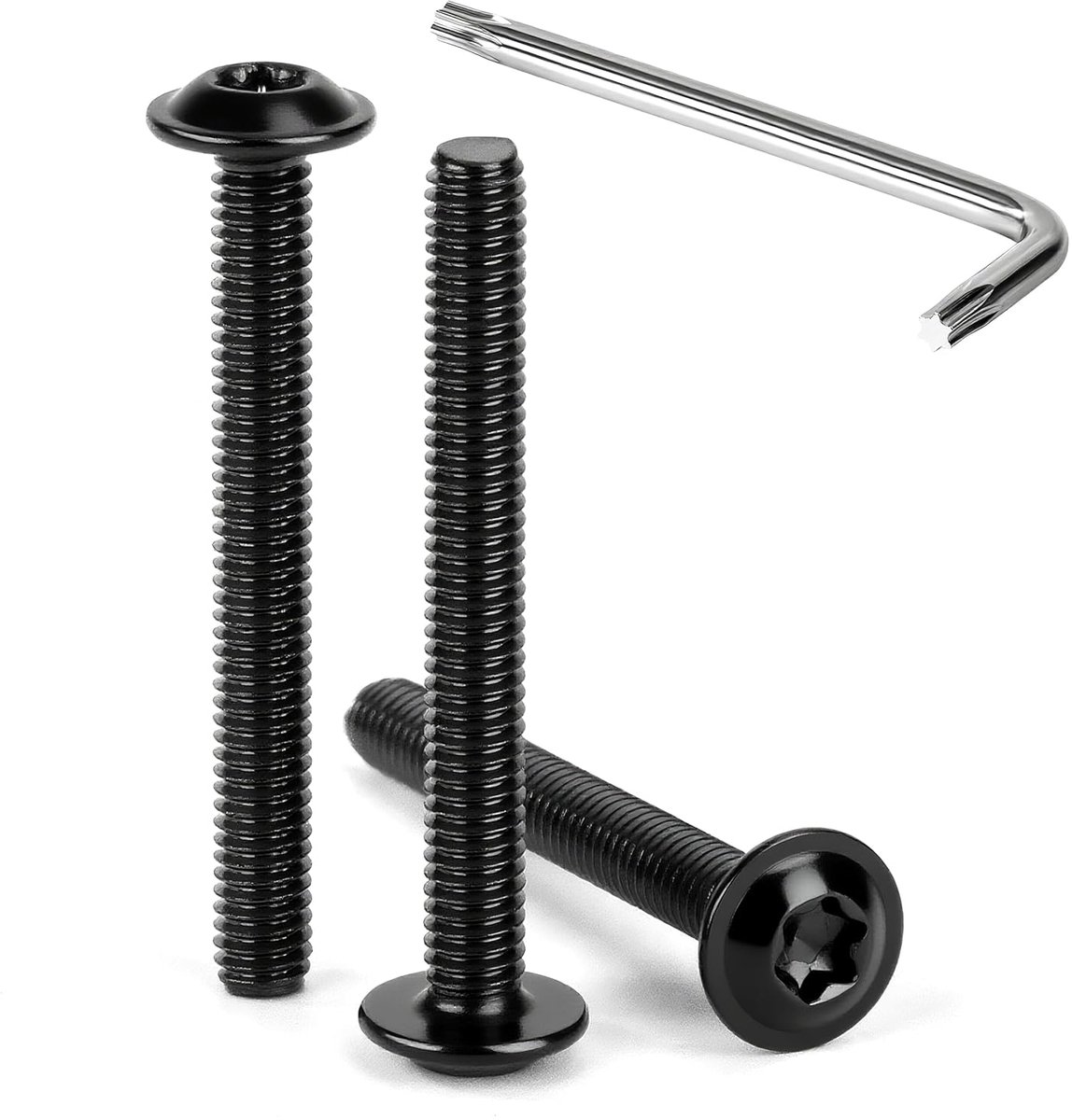 SnelShoppen - Torx Flat Head Screws M4 x 35 mm - Zwarte Flens Schroeven - RVS A2 V2A - 30 Stuks Hex Head - Allen Schroeven met T20 Sleutel - Corrosieb