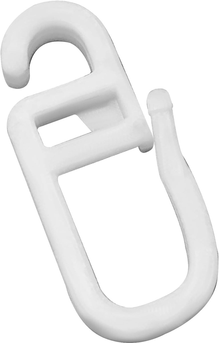 SnelShoppen - 150PCS 6mm Eyelet Overclip Hooks - Transparante Vouwhaken voor Gordijnen, Raamdecoratie, Voor Rails en Gordijnroedes (Wit)
