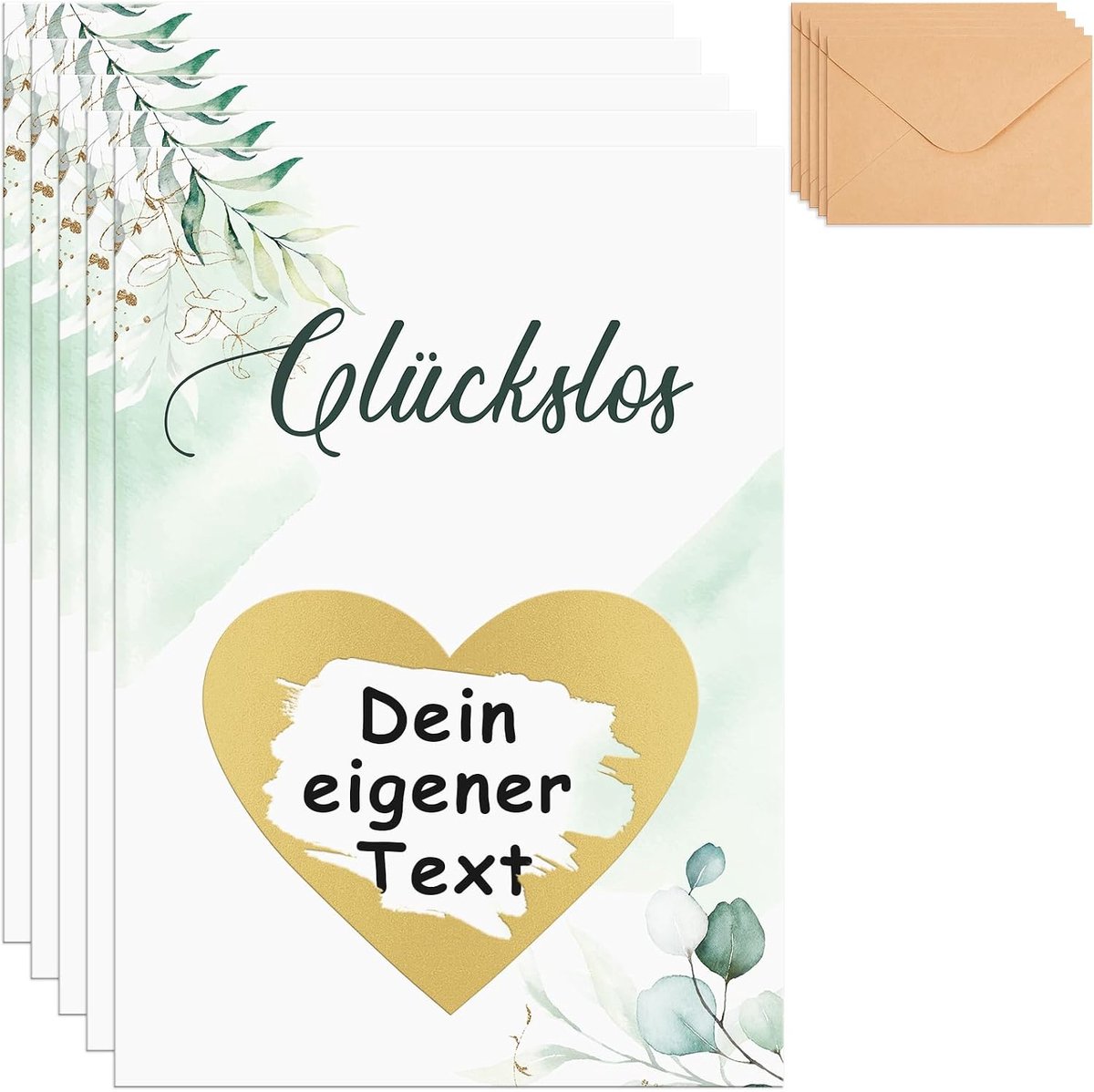 SnelShoppen - 5 sets krasloten voor zelf schrijven, krasvrije kaarten met enveloppen, botanische kras kaarten voor bruid, zwangerschap aankondiging, c