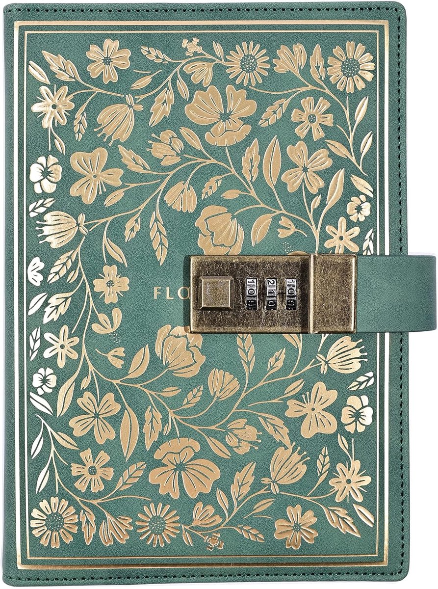 SnelShoppen - Journal met Code B6 Notitieboek PU Leer met Slot - Perfect voor Kantoor, School, Studenten, 200x140mm, Eco-vriendelijk Papier, Cadeau vo