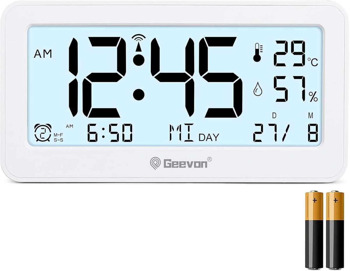 SnelShoppen - Digitale Wecker Radio met Temperatuur/Humidity LED Display, Twee Alarmfuncties, Decoratieve Klok voor Slaapkamer, Tafel, Woonkamer (347