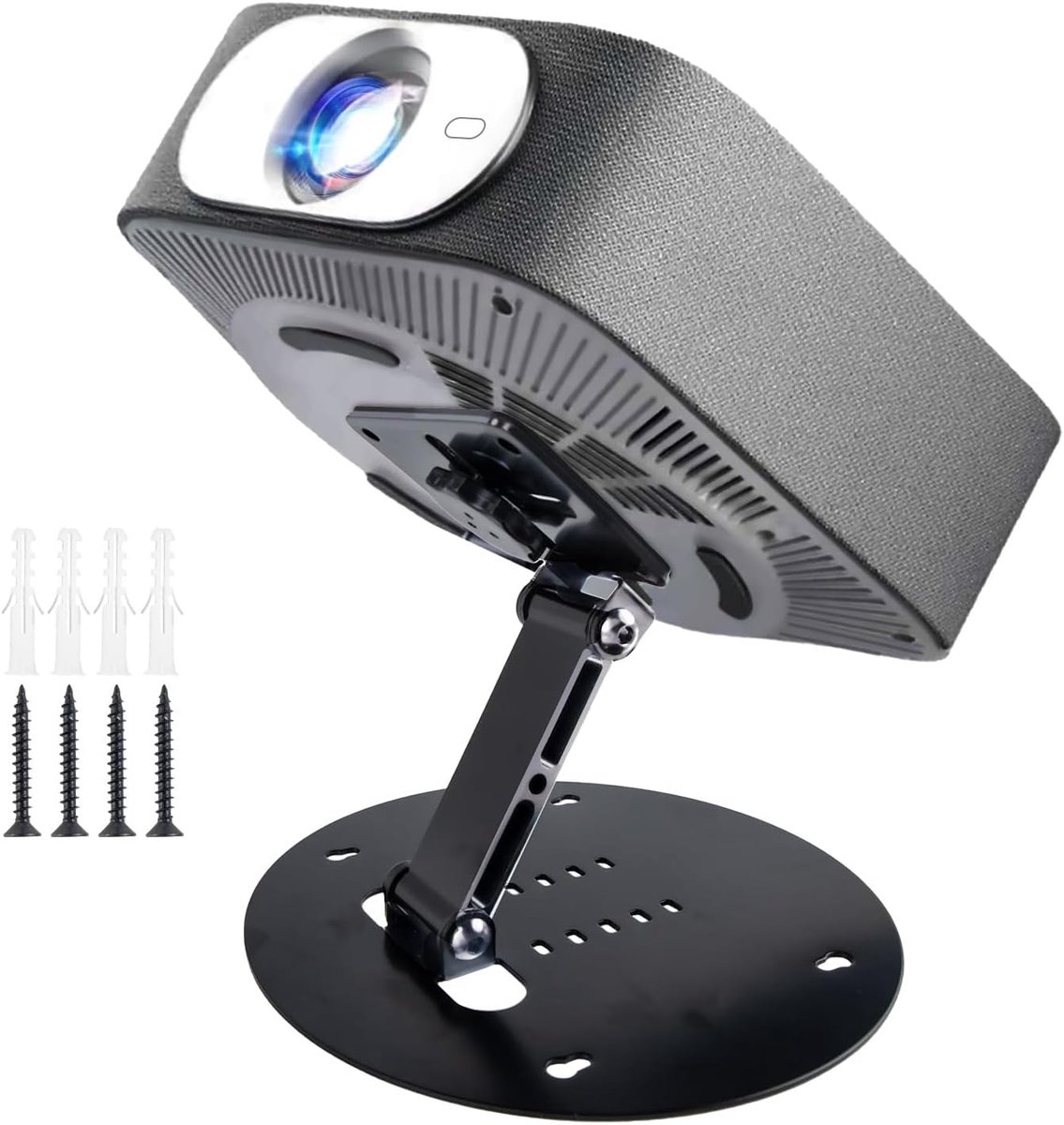 SnelShoppen - Mini Projector, Multifunctionele Projector Wandbeugel, Tafelhouder voor Projector, Wand- of Plafondmontage, Hoogwaardige Legering, 0-180