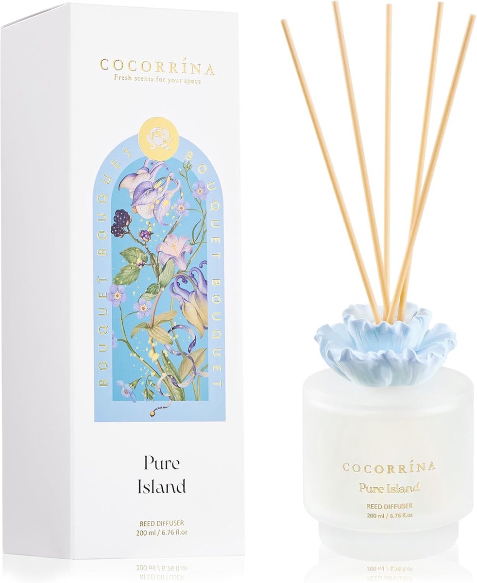 SnelShoppen - Reed Spreader Aromatherapie - Pure Island - Tropische Geur - 90 Dagen Langdurige Fragrance - Voor Thuis, Feest, of Ontspanning