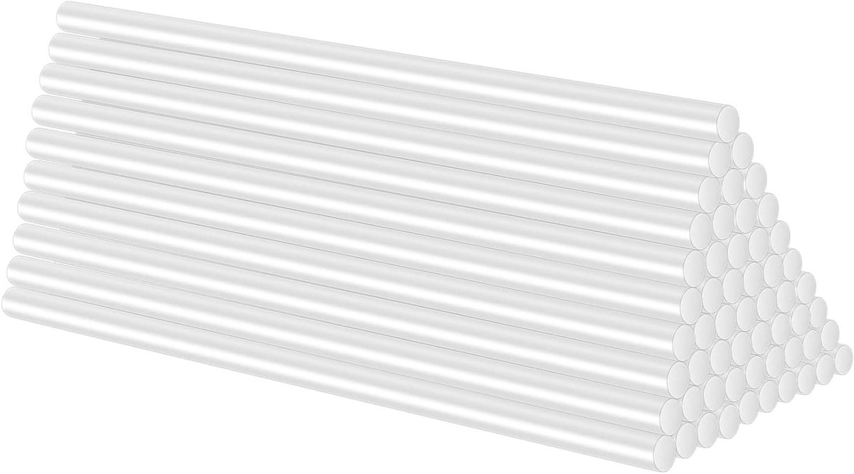 Verpakking van 100 Hechtdoosjes met een Diameter van 7 mm voor Kleine Lijmpistolen - Transparante Hot Glue Sticks van 7 x 190 mm voor Creatieve Projecten en DIY Klussen