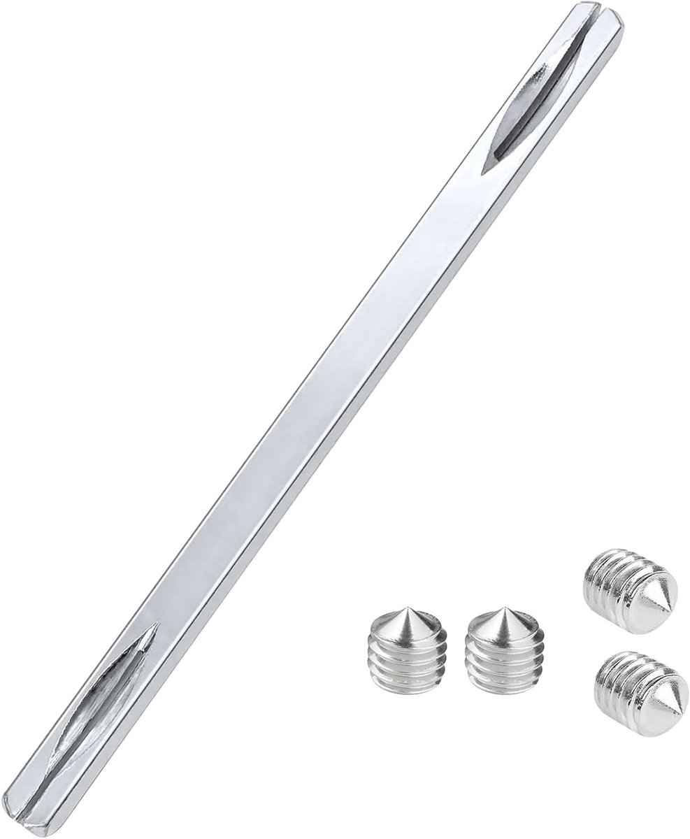 Vierkante deurpen 8 mm x 150 mm voor binnendeurgrepen met 4 M6 schroeven, gemaakt van gehard staal, ideaal voor deursloten en deurhandgrepen