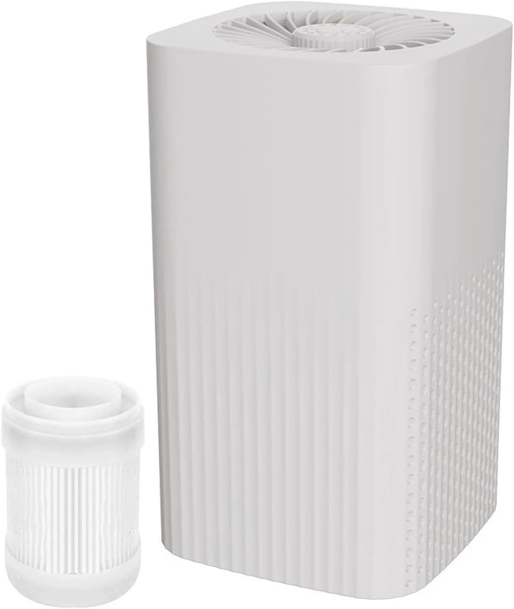 Draagbare Luchtreiniger - Aromatherapie Apparaat - Vervangbaar Filter - Stil - 360 Graden Luchtcirculatie - voor Slaapkamer en Kantoor - Wit