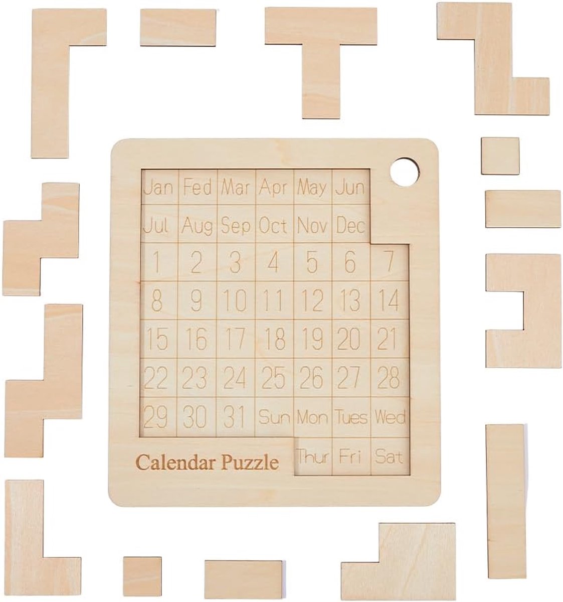 SnelShoppen - 2-delige dagelijkse kalender puzzels, 365+ unieke logic puzzels, houten breinbrekers voor mannen en vrouwen, perfect cadeau voor elke da