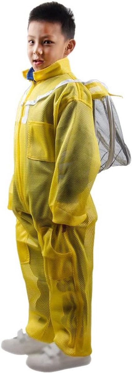 Full Body Ventilated Bijenhouderspak voor Kinderen - Beschermend Katoenen Pak met Zelfondersteunende Vliegenkap en Ademend Ontwerp