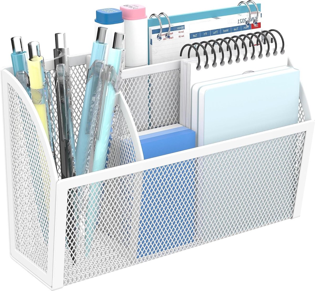 Magnetische Pennenhouder - Whiteboard Organizer - Kantoor Organiseren - Sterke Magneten - 3 Vakken - Wit