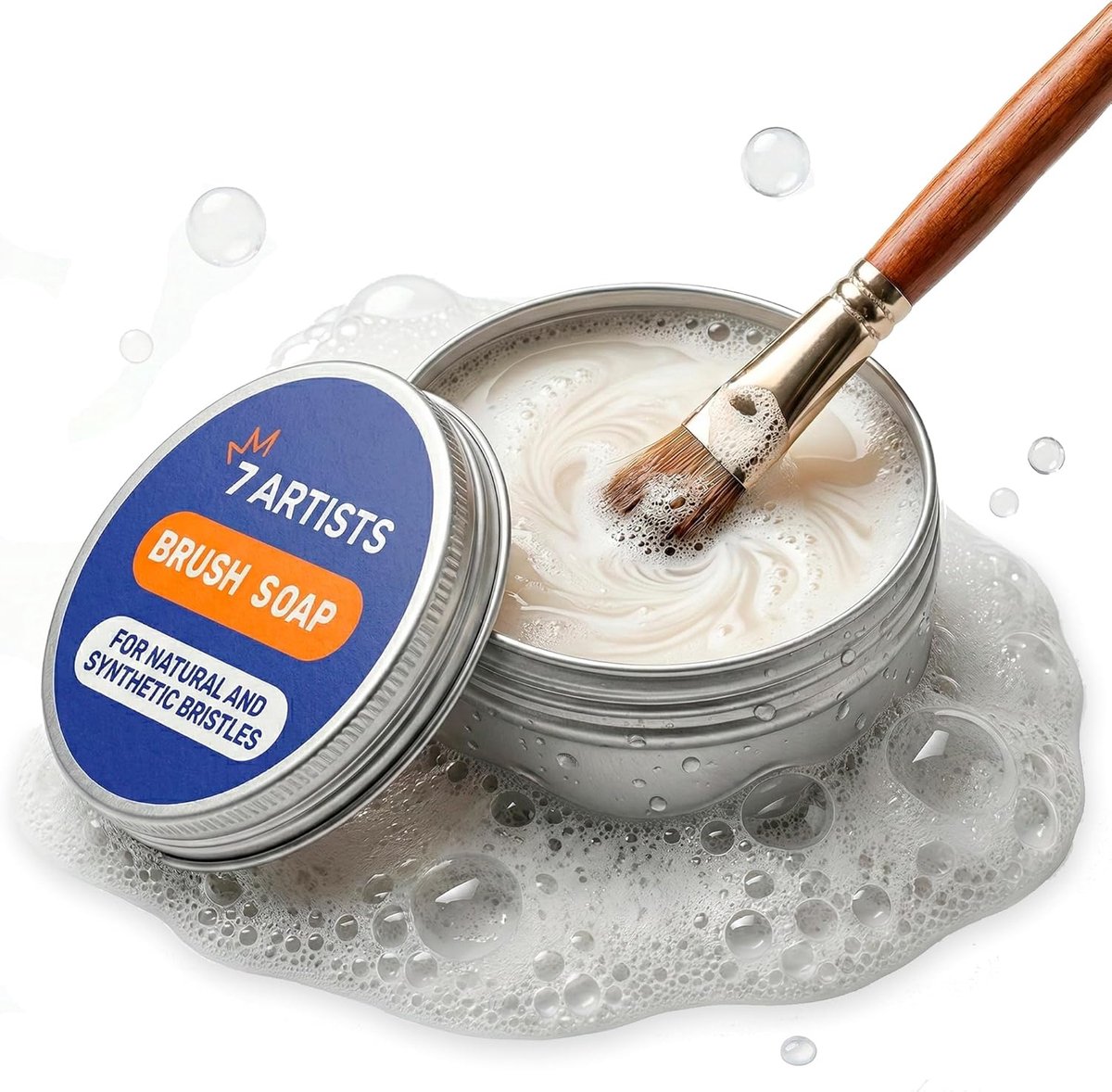 SnelShoppen - Brush Soap 60g – Effectieve Cleaner voor Makeup- en Verfkwasten | Geschikt voor Acryl, Olie en Waterverf | Onderhoudszeep voor Natuurlij