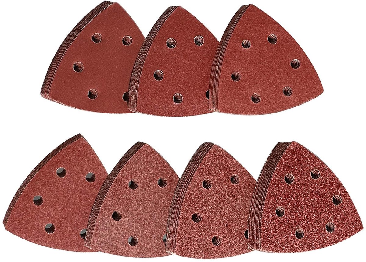 SnelShoppen - 70 Stuks Delta Schuurpapier Set voor Houtbewerking - Triangelvormige Schuurvellen 60-400 Grit - Perfect voor Schuren en Polijsten
